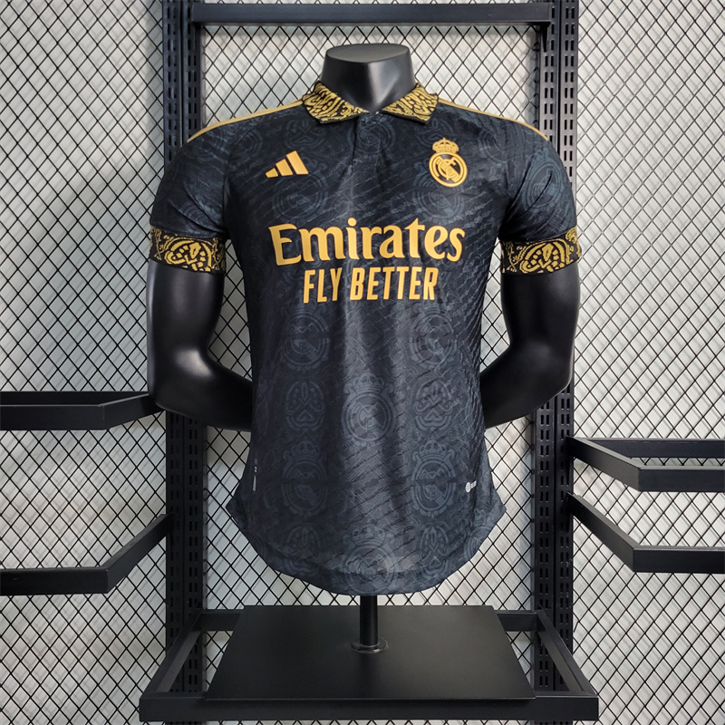 23/24 Real Madrid Away Stadium Jersey Black - Player Version